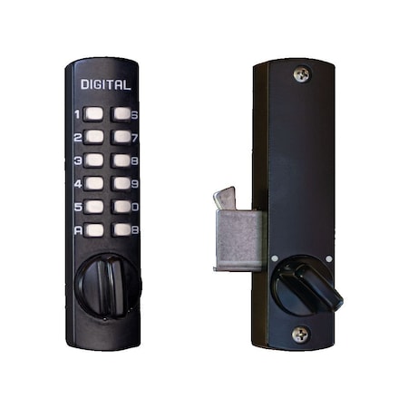 Lockey Usa Mechanical Keyless Sliding Patio Door Lock, C150, Jet Black C150JBMG